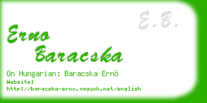 erno baracska business card
